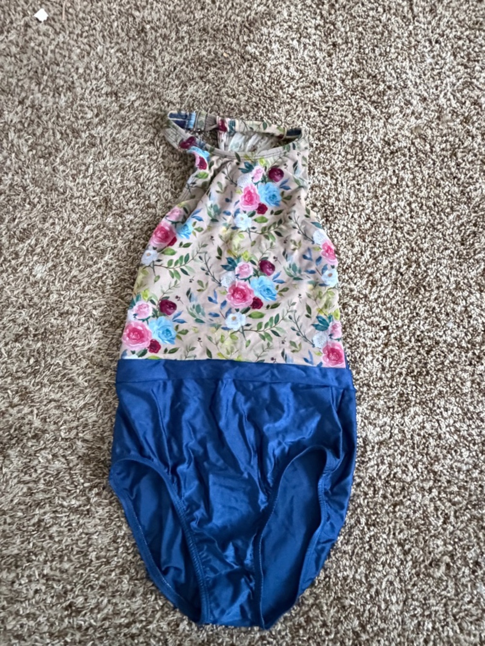 Suffolk Floral-Trim High-Neck Leotard